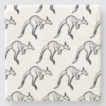 Esbozo de canguro en blanco y negro