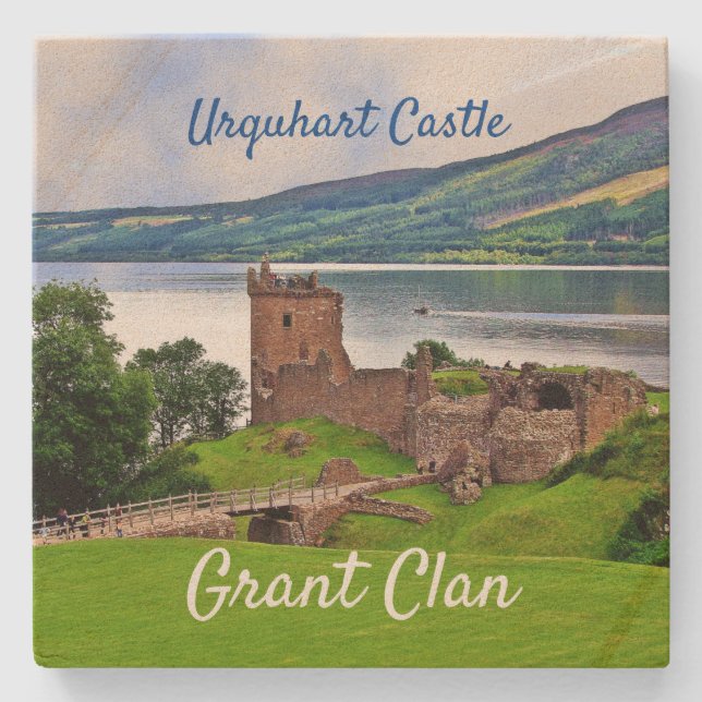 Posavasos De Piedra Escándalo del Clan Grant Urquhart Castle Stone (Anverso)