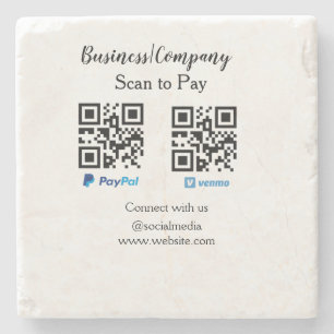 Posavasos De Piedra Escanear para pagar código q r paypal venmo agrega