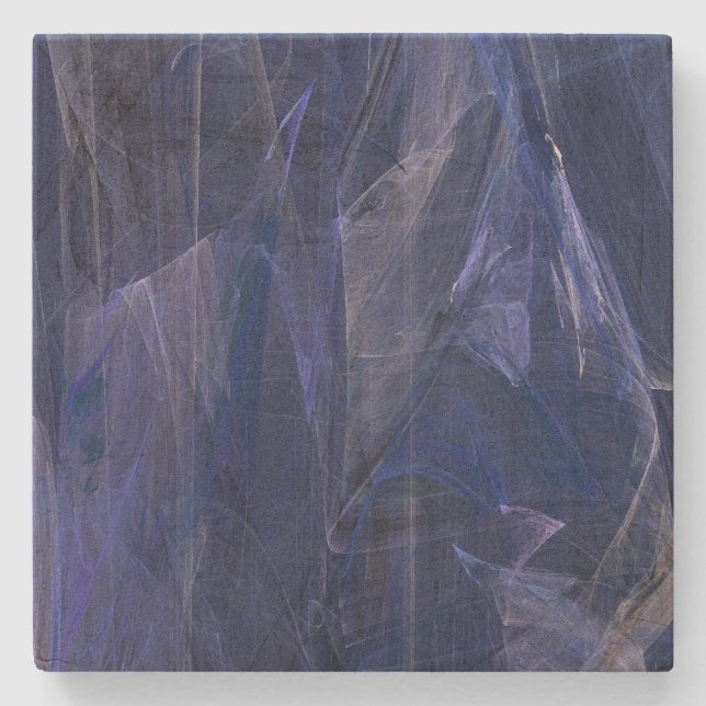 Posavasos De Piedra Escaparate cuadrado cuadrado abstracto azul (Anverso)