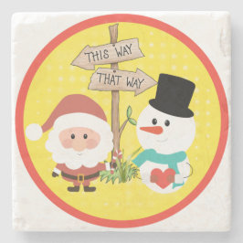 Posavasos De Piedra ¿Escarcha o Santa? ¿Qué camino para los Navidades?