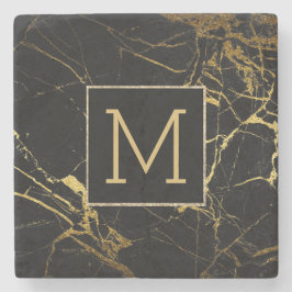 Posavasos De Piedra escayola de piedra de mármol negro monográfico