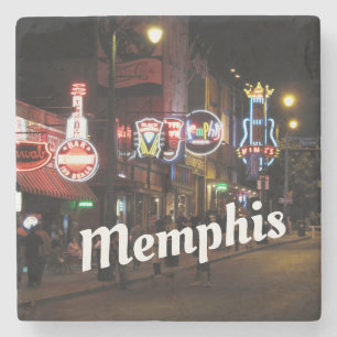 Posavasos De Piedra Escena de la calle Memphis Tennessee Beale