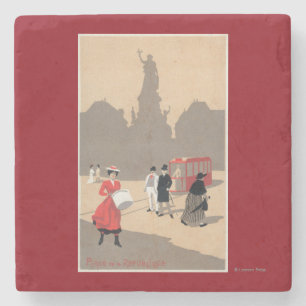 Posavasos De Piedra Escena del art déco de Place de la Republique