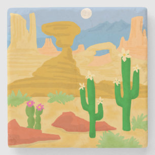 Posavasos De Piedra Escena del desierto