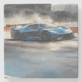 Posavasos De Piedra Escena dinámica de raza urbana azul