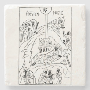 Posavasos De Piedra Escena mínima ortodoxa de la Natividad
