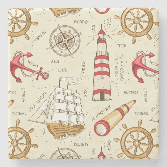 Posavasos De Piedra Escena oceánica (Anverso)