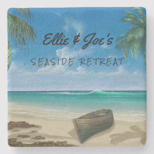 Posavasos De Piedra Escena Tropical Personalizada Coaster de Piedra