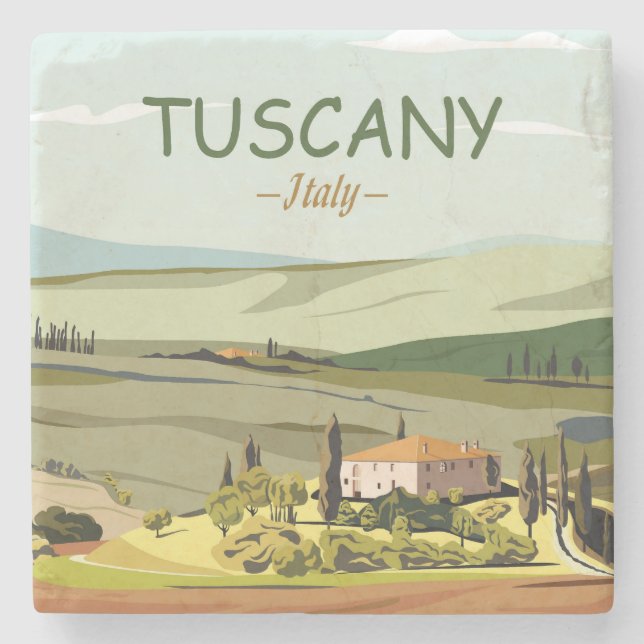 Posavasos De Piedra Escenario paisajístico de Italia de la Toscana a m (Anverso)