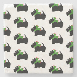 Posavasos De Piedra Escocia Terrier Feliz Navidad