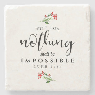 Posavasos De Piedra Escritura cristiana Nada será imposible II