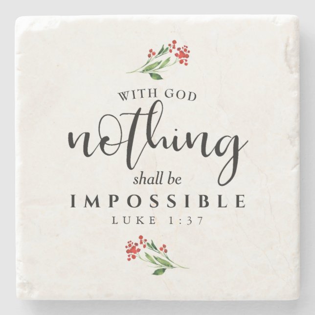Posavasos De Piedra Escritura cristiana Nada será imposible II (Anverso)