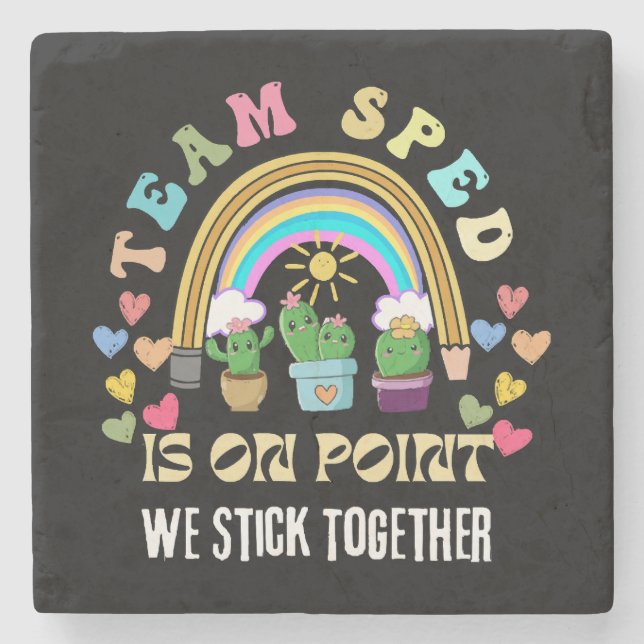 Posavasos De Piedra Escuadra somos Forever Sticky para maestro (Anverso)