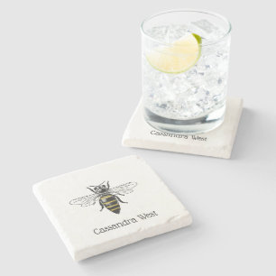Posavasos De Piedra Escudo de Armas C Heraldico Vintage Abeja #2 Prep