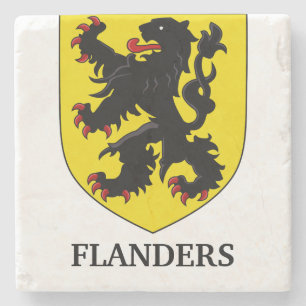 Posavasos De Piedra Escudo de Armas de Flandes León Heráldico