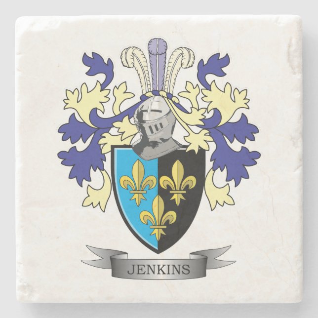 Posavasos De Piedra Escudo de armas de Jenkins (Anverso)