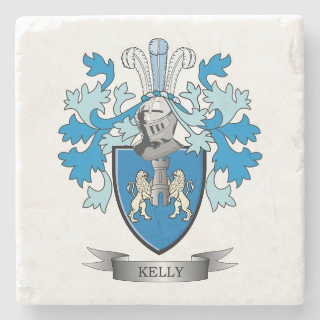Posavasos De Piedra Escudo de armas de Kelly (Anverso)