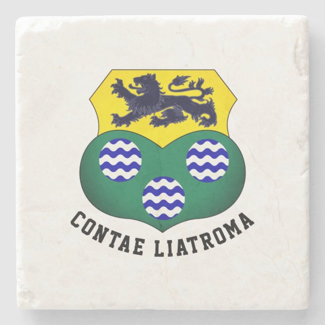 Posavasos De Piedra Escudo de armas de Leitrim, Irlanda (Anverso)