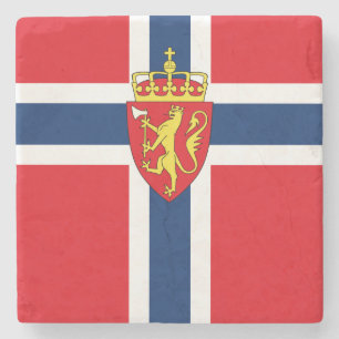 Posavasos De Piedra Escudo de armas de Noruega en la bandera de Norueg