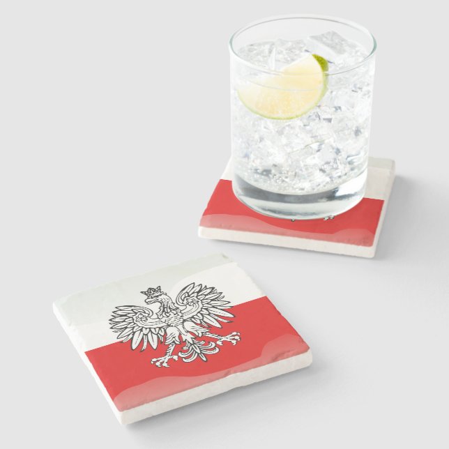 Posavasos De Piedra Escudo de armas de Polonia (Lateral)