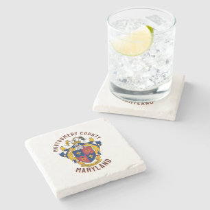 Posavasos De Piedra Escudo de Armas del Condado de Montgomery, Marylan