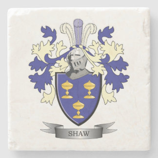 Posavasos De Piedra Escudo de armas del escudo de la familia de Shaw