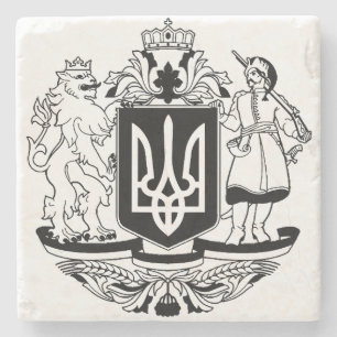 Posavasos De Piedra Escudo de armas mayor de Ucrania