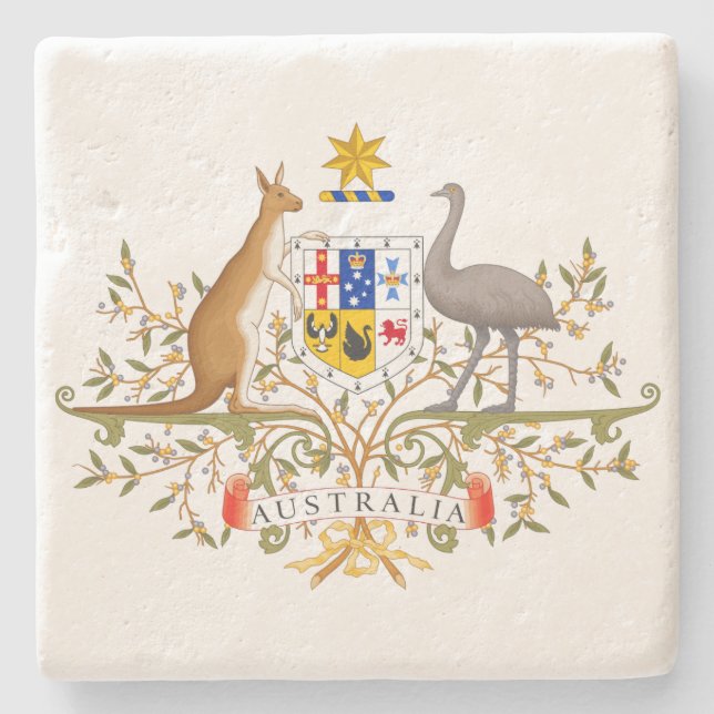 Posavasos De Piedra Escudo de Australia (Anverso)