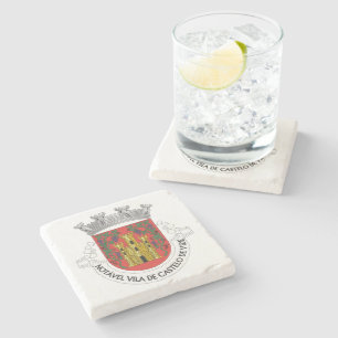 Posavasos De Piedra Escudo de Castelo de Vide, Portugal
