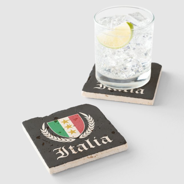 Posavasos De Piedra Escudo de Italia (Lateral)
