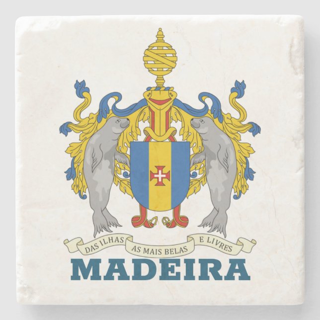 Posavasos De Piedra Escudo de Madeira, Portugal (Anverso)