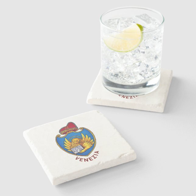 Posavasos De Piedra Escudo de Venecia, Italia (Lateral)