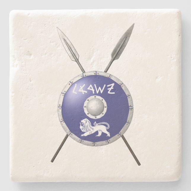 Posavasos De Piedra Escudo Macabee Y Spears (Anverso)