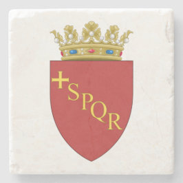 Posavasos De Piedra Escudo romano de armas (SPQR) (Roma, Italia)