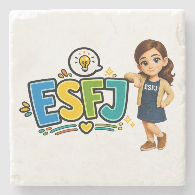 Posavasos De Piedra ESFJ — A Construtora de Conexões (Anverso)