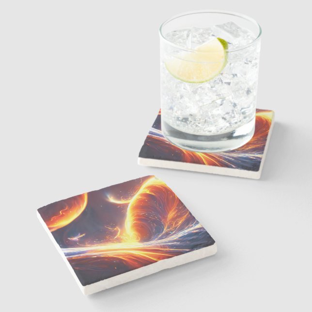 Posavasos De Piedra Espacio de agua de incendio (Lateral)