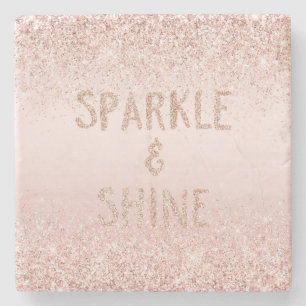 Posavasos De Piedra Esparkle Purpurina Rubor Pink Ombre Glitzy