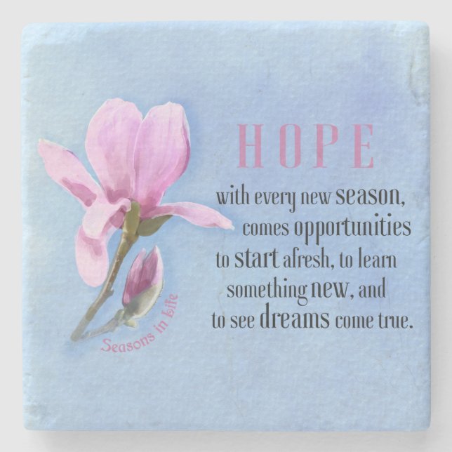 Posavasos De Piedra Esperanza en flor (Anverso)