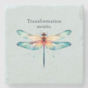 Posavasos De Piedra Esperanzas de transformación - Dragonfly artístico