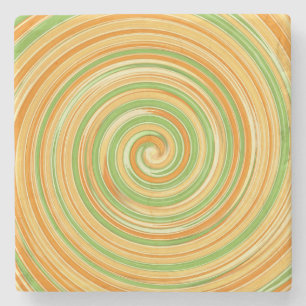 Posavasos De Piedra Espiral de colores de cítricos divertidos