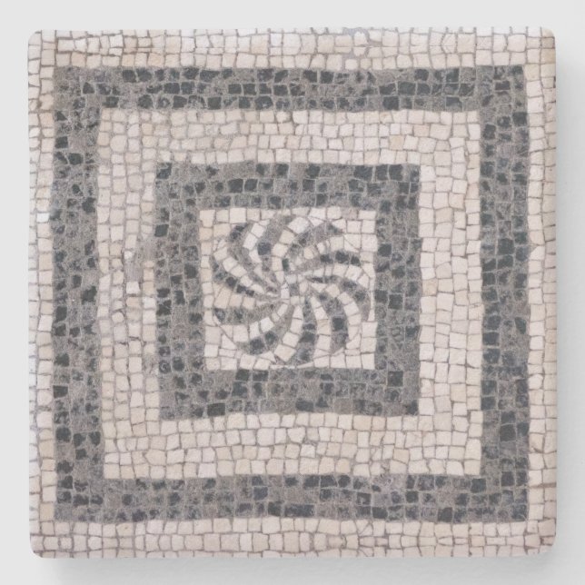 Posavasos De Piedra Espiral del antiguo Mosaico Romano (Anverso)