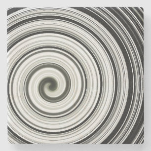 Posavasos De Piedra Espiral negra y blanca