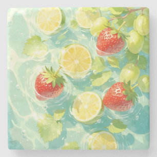 Posavasos De Piedra Esplash de frutas