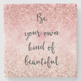 Posavasos De Piedra Espuma rosa Girly Glitzy Glam Purpurina Hermoso