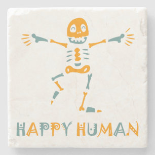 Posavasos De Piedra Esqueleto humano feliz