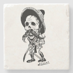 Posavasos De Piedra Esqueleto personalizado Calavera de Posada del