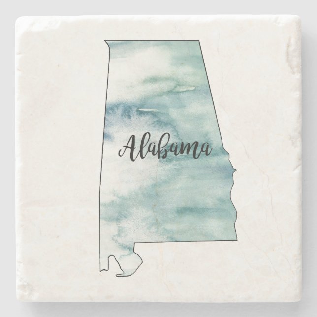 Posavasos De Piedra Esquema del Ilustracion del estado de Alabama (Anverso)