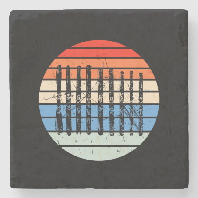 Posavasos De Piedra Esquí - Colección de tablas de esquí (Anverso)