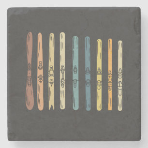 Posavasos De Piedra Esquí - Colección de tablas de esquí